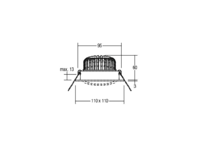 Ma�zeichnung Brumberg 12492073 LED Einbaustrahler 1800  3000K weiss