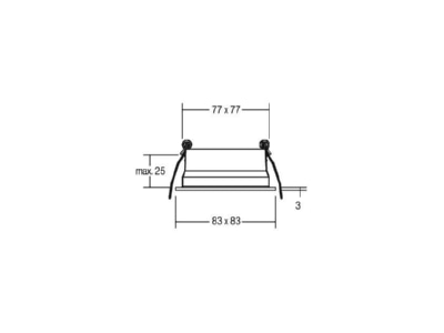 Dimensional drawing Brumberg 82040170 Mounting ring white 83x83mm 