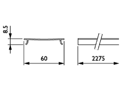 Dimensional drawing Philips Licht LL500Z BC L2300 SI Blind cap for luminaires