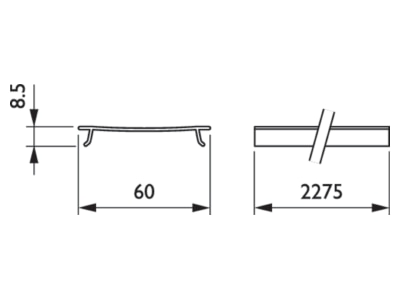 Dimensional drawing Philips Licht LL500Z BC L2300 WH Blind cover for luminaires