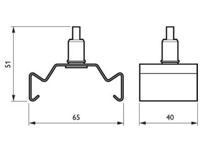 Dimensional drawing Philips Licht LL500Z MB SW2L5000WH Mounting kit for luminaires