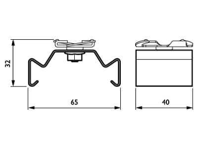 Dimensional drawing Philips Licht LL500Z PB WH Mounting kit for luminaires