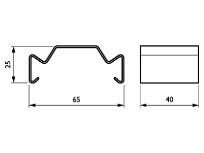 Dimensional drawing Philips Licht LL500Z SMB SI Mounting kit for luminaires