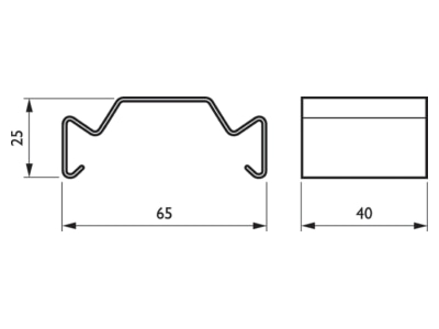 Dimensional drawing Philips Licht LL500Z SMB WH Mounting kit for luminaires