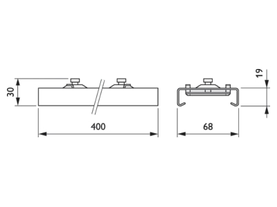 Dimensional drawing Philips Licht LL500Z SW2 L1250 Steel cable 1250mm 