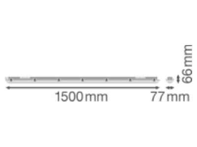 Ma�zeichnung LEDVANCE DPVAL150025W4000IP65 LED Feuchtraumleuchte 4000K