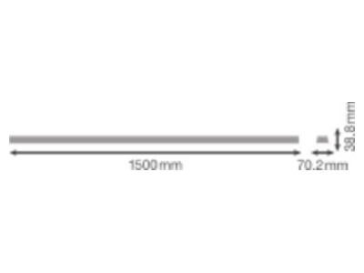 Dimensional drawing LEDVANCE TRUSPFMRAIL15005PE Support profile light line system 1500mm