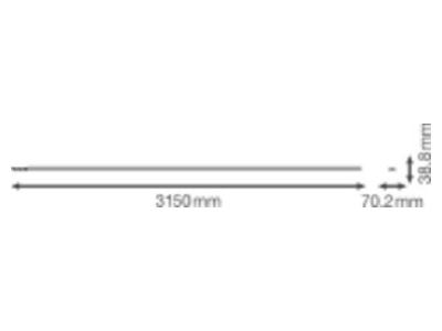 Dimensional drawing LEDVANCE TRUSPFMRAIL30005P Support profile light line system 3150mm