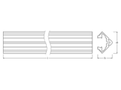 Dimensional drawing Ledvance LSAYPM03E 19X19 10 2 LED profile rail 2000 x 19 0 x 19 0mm 