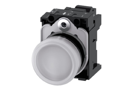 Produktbild 1 Siemens 3SU1102 6AA60 3AA0 Leuchtmelder weiss  Linse  glatt