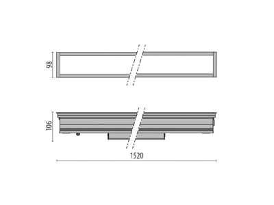 Dimensional drawing Performance in Light 305336 In ground luminaire 1x54W
