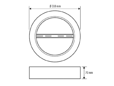 Dimensional drawing ESYLUX ELSA 2MO  EO10300899 Installation housing for luminaires IDLELS 225 UMF SM WH