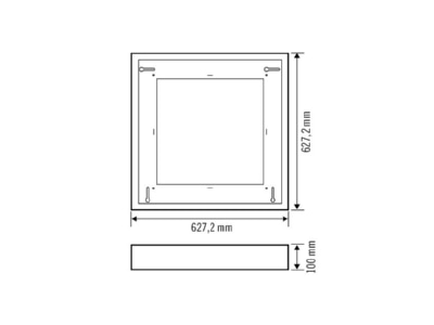 Dimensional drawing ESYLUX PNL 625 UMF II SM WH Mounting kit for luminaires