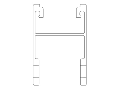 Line drawing K2 Systems 2004195 Accessory for photovoltaics mounting   GreenRoof top chord 1600 