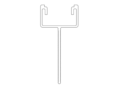 Line drawing K2 Systems 2004310 Accessory for photovoltaics mounting   FacadeRail 4 00 m 