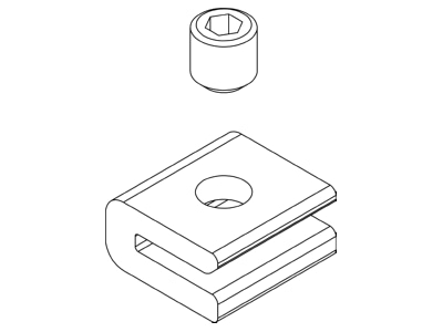 Line drawing K2 Systems 2004370 Accessory for photovoltaics mounting   InsertionRail 2 0 stop 
