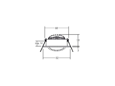 Dimensional drawing Brumberg 12461073 Downlight 1x6W LED not exchangeable
