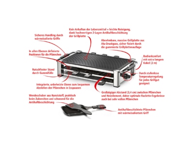 Produktbild 5 Rommelsbacher RCC 1500 Raclette 8er 1500W verchromt