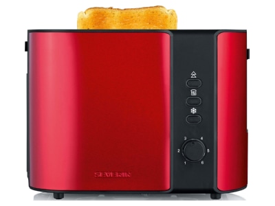 Detailansicht 1 Severin AT 2217 Fire Red sw Toaster 2 Scheiben