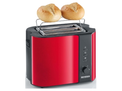 Detailansicht 2 Severin AT 2217 Fire Red sw Toaster 2 Scheiben
