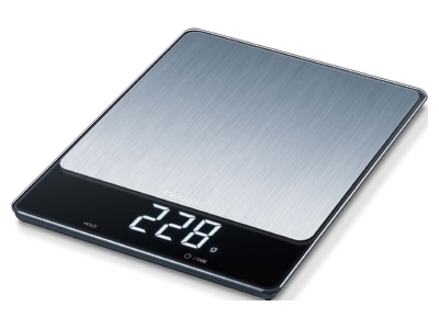 Ansicht schrg Beurer KS 34 XL Edelstahl Kuechenwaage XXL m Hold Funktion