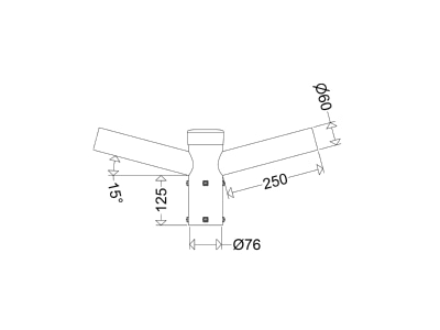 Dimensional drawing Schuch 601 2 Top piece for light pole