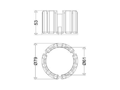 Ma�zeichnung Schuch RZ 1 GRAU Reduzierstueck fuer Zopfmass 60mm