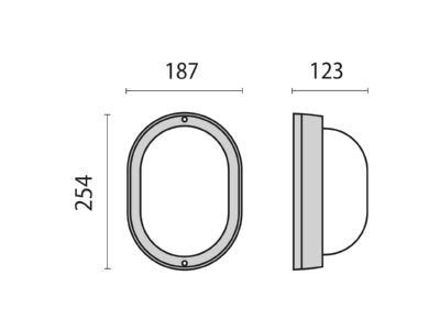 Ma�zeichnung Performance in Light EKO 19 E27 750 sw Wandleuchte