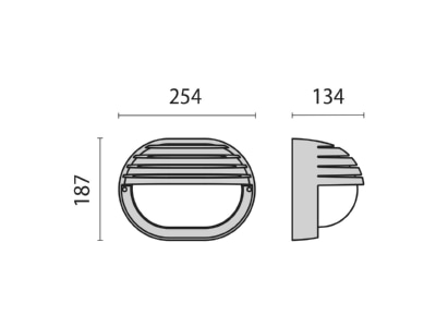 Mazeichnung Performance in Light EKO 19 GRILL E27 ws Wandleuchte