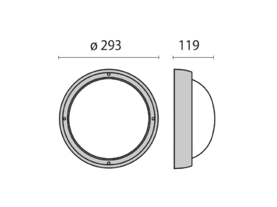 Ma�zeichnung Performance in Light EKO 26 E27 750 sw Wandleuchte