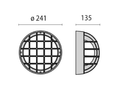 Ma�zeichnung Performance in Light EKO 21 GRILL E27 sw Wandleuchte