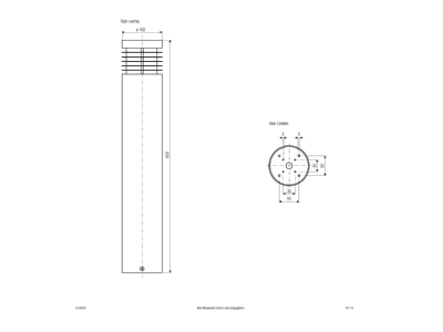 Mazeichnung EVN ELR 623 Pollerleuchte eds 230V E27 15W