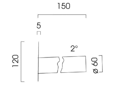 Dimensional drawing Leipziger 9 982 0015 714 Supporting bracket for luminaires