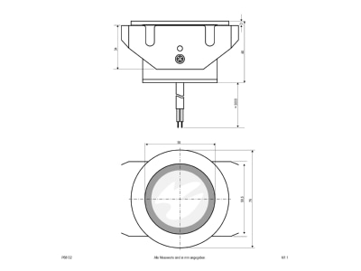 Dimensional drawing EVN P68 132 In ground luminaire LED not exchangeable