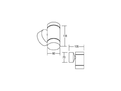 Ma�zeichnung Brumberg 35001420 Wandleuchte Outdoor 1xGU10 35W edelstahl
