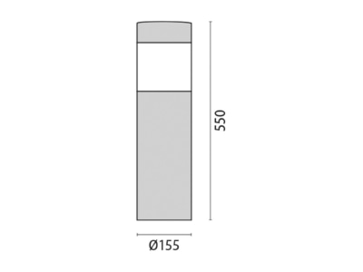 Mazeichnung Performance in Light KHA 5 06059896 LED Pollerleuchte 15W 3000K gr KHA 506059896