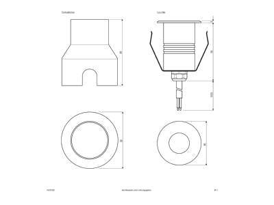 Mazeichnung EVN P6721502 P LED Bodeneinbauleuchte IP67 12V 1 5W 3000K