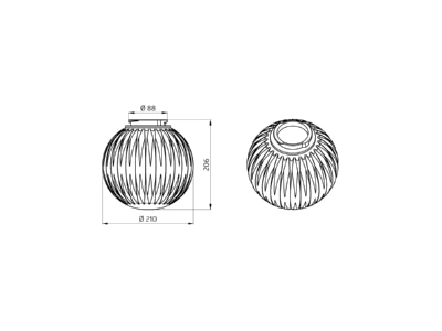Dimensional drawing BEG 94115 Replacement glass bayonet catch    Promotional item