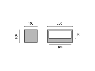 Dimensional drawing Performance in Light Quasar 20LED  303540 Ceiling  wall luminaire 1x12 5W Quasar 20LED 303540