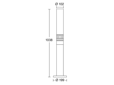 Mazeichnung Steinel GL 60 LED LED Sensor Pollerleuchte 8 6W  fuer Gaerten  Zufahrten und Wege  edelstahl 
