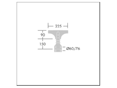 Mazeichnung Zumtobel Olsys LED1  96262298 Mastaufsatzadapter fuer 1 Leuchte Olsys LED1 96262298