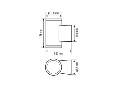 Ma�zeichnung ESYLUX ALVAUDLTR13 900830AN LED Wandleuchte 3000K anth UDL ALV012830AN