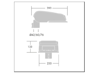 Mazeichnung Zumtobel CQ 24L50  96643310 LED Mastleuchte 740 NR BPS CL2 M76 CQ 24L50 96643310