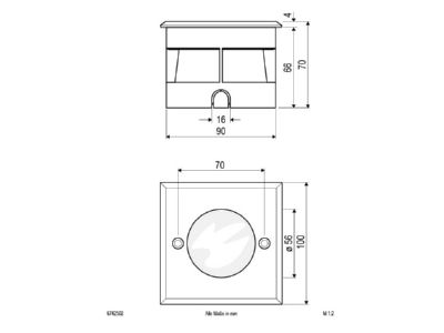 Mazeichnung EVN 6742502 eds LED Bodeneinbauleuchte 3000K 230V IP67