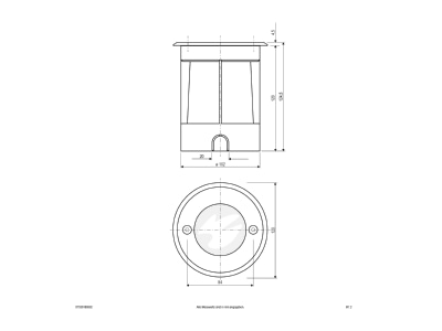 Dimensional drawing EVN 67936189902 eds In ground luminaire LED exchangeable
