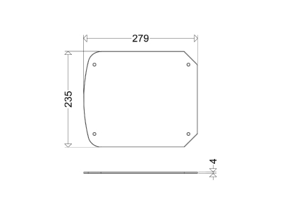 Ma�zeichnung Schuch 48 010 Sicherheitsglas flach