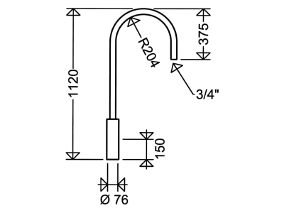 Dimensional drawing Schuch 619 1 Accessory for light pole