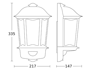 Ma�zeichnung Steinel L 190 S SW Sensoraussenleuchte