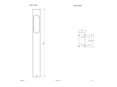 Dimensional drawing EVN WL65071502 Luminaire bollard LED not exchangeable
