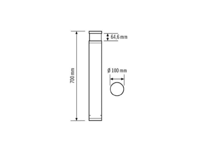 Dimensional drawing 1 ESYLUX ALVABL700 EL10821073 Luminaire bollard 1x6 5W ALVABL700EL10821073
